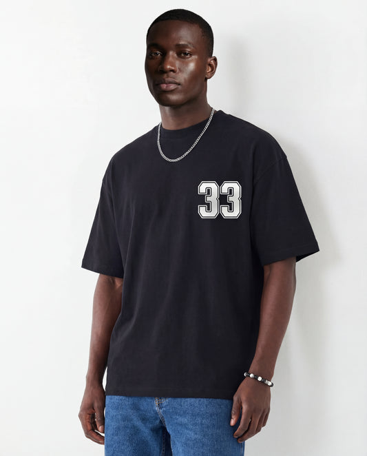 Oversized “33” Minimal Graphic T-Shirt