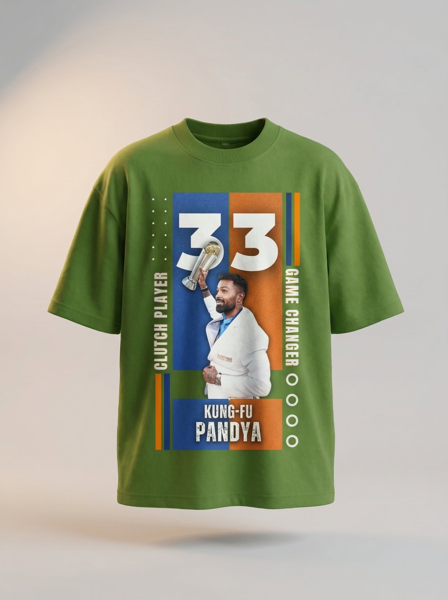 Game Changer Hardik Pandya 33 Oversized Graphic T-Shir