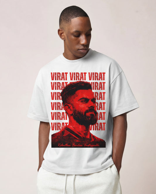 “Virat” Red Graphic T-Shirt – Relentless Streetwear Edition