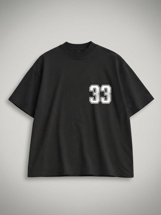 Oversized  “33” Minimal Graphic T-Shirt