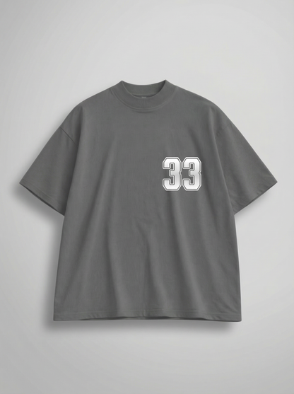 Oversized  “33” Minimal Graphic T-Shirt