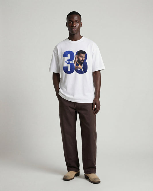 Hardik Pandya 33 Cricket Legend Graphic Oversized T-Shirt