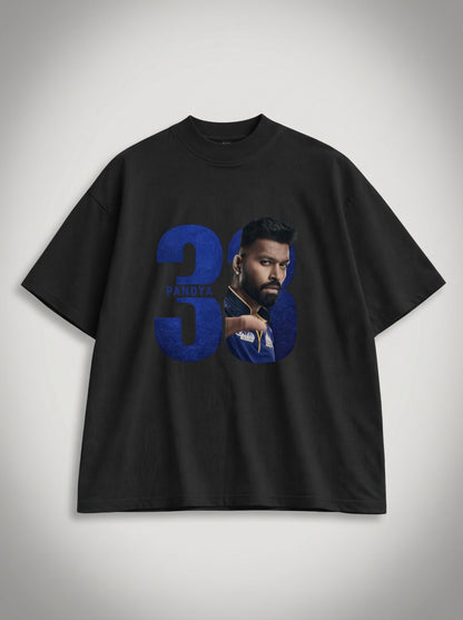 Hardik Pandya 33 Cricket Legend Graphic Oversized T-Shirt