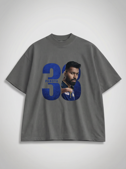 Hardik Pandya 33 Cricket Legend Graphic Oversized T-Shirt