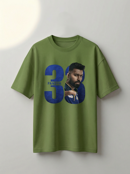 Hardik Pandya 33 Cricket Legend Graphic Oversized T-Shirt