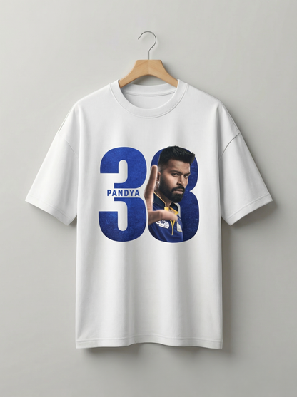 Hardik Pandya 33 Cricket Legend Graphic Oversized T-Shirt