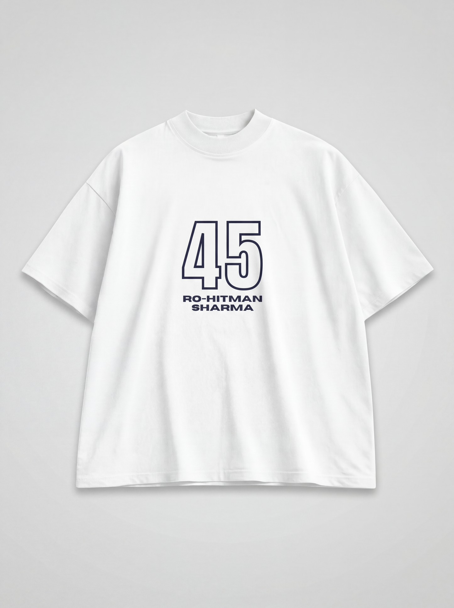 Rohit 45 Hitman Graphic Oversized White T-Shirt