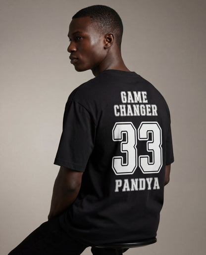 Oversized “Game Changer 33 Pandya” Graphic T-Shirt