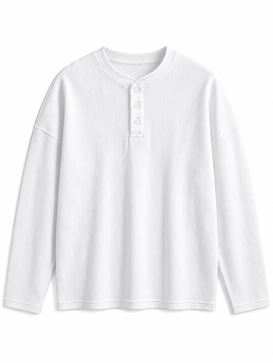 White Henley Tee