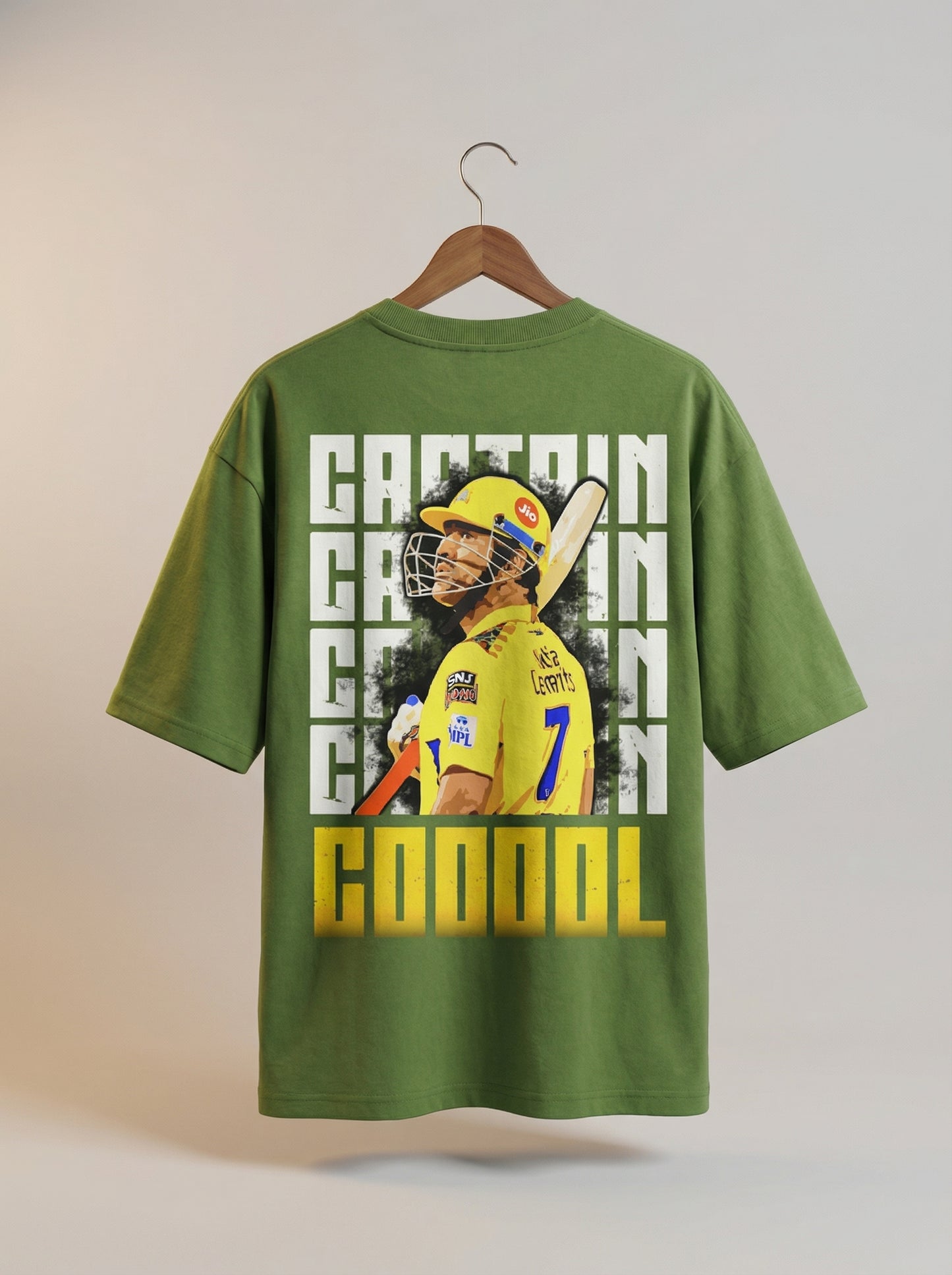 Captain Cool 07 Graphic Oversized T-Shirt – Olive Green Edition