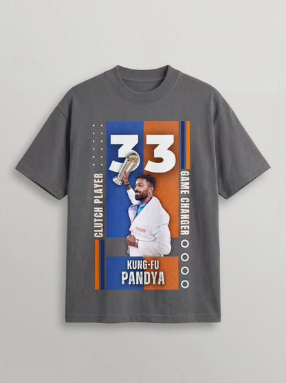 Game Changer Hardik Pandya 33 Oversized Graphic T-Shir