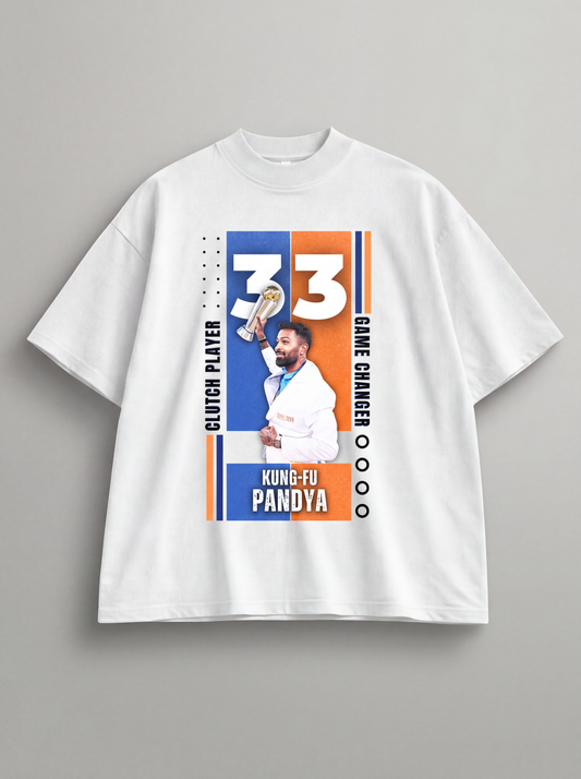 Game Changer Hardik Pandya 33 Oversized Graphic T-Shir