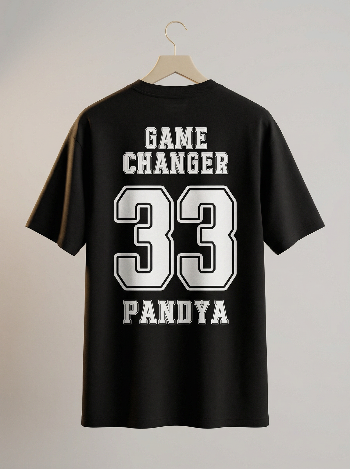 Oversized “Game Changer 33 Pandya” Graphic T-Shirt