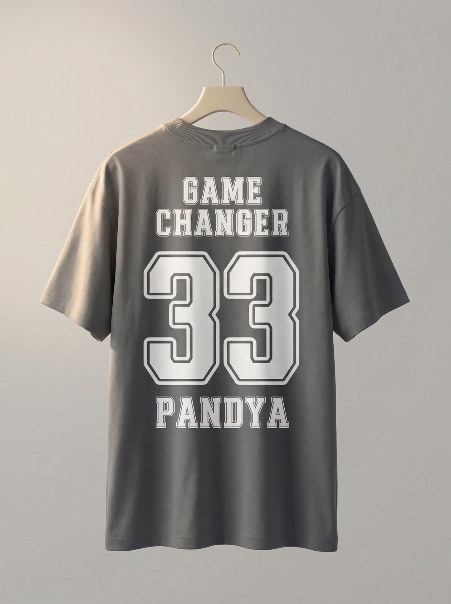 Oversized “Game Changer 33 Pandya” Graphic T-Shirt