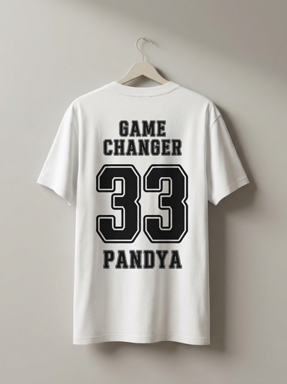 Oversized “Game Changer 33 Pandya” Graphic T-Shirt