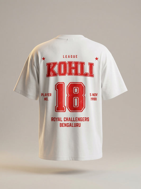 “Kohli 18” League Back Print T-Shirt – Sports Streetwear