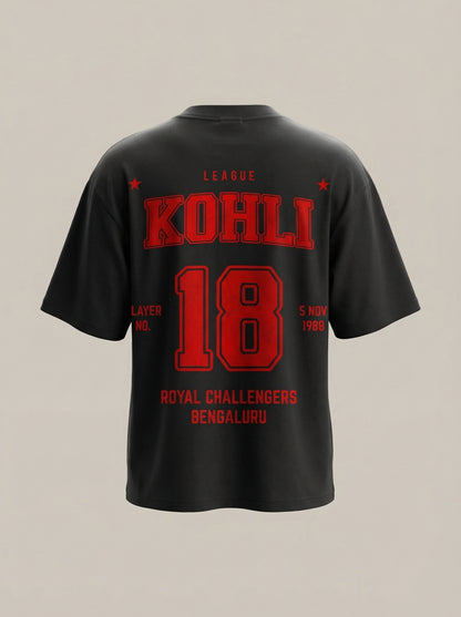 “Kohli 18” League Back Print T-Shirt – Sports Streetwear