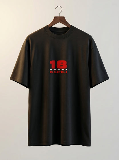 “18 Kohli” Minimal Graphic T-Shirt – Iconic Streetwear Fit