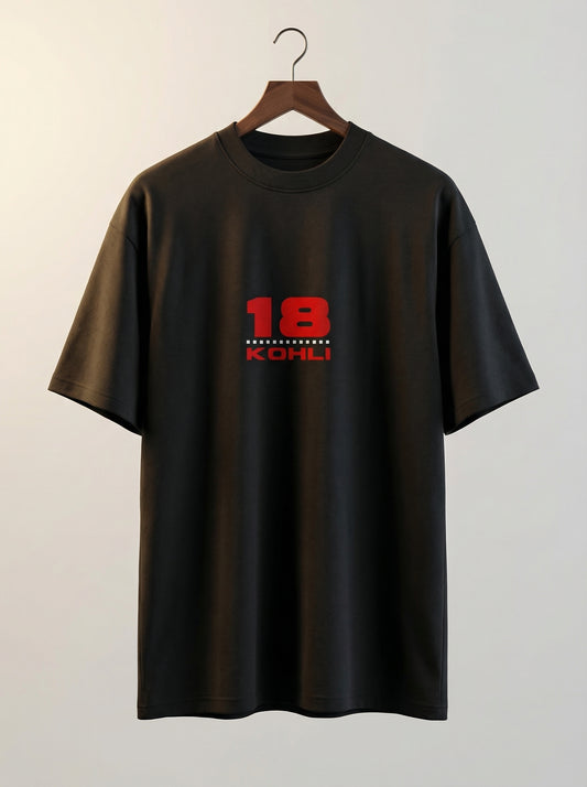 “18 Kohli” Minimal Graphic T-Shirt – Iconic Streetwear Fit