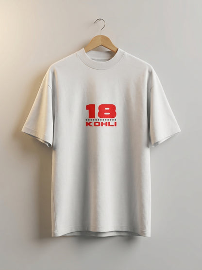 “18 Kohli” Minimal Graphic T-Shirt – Iconic Streetwear Fit