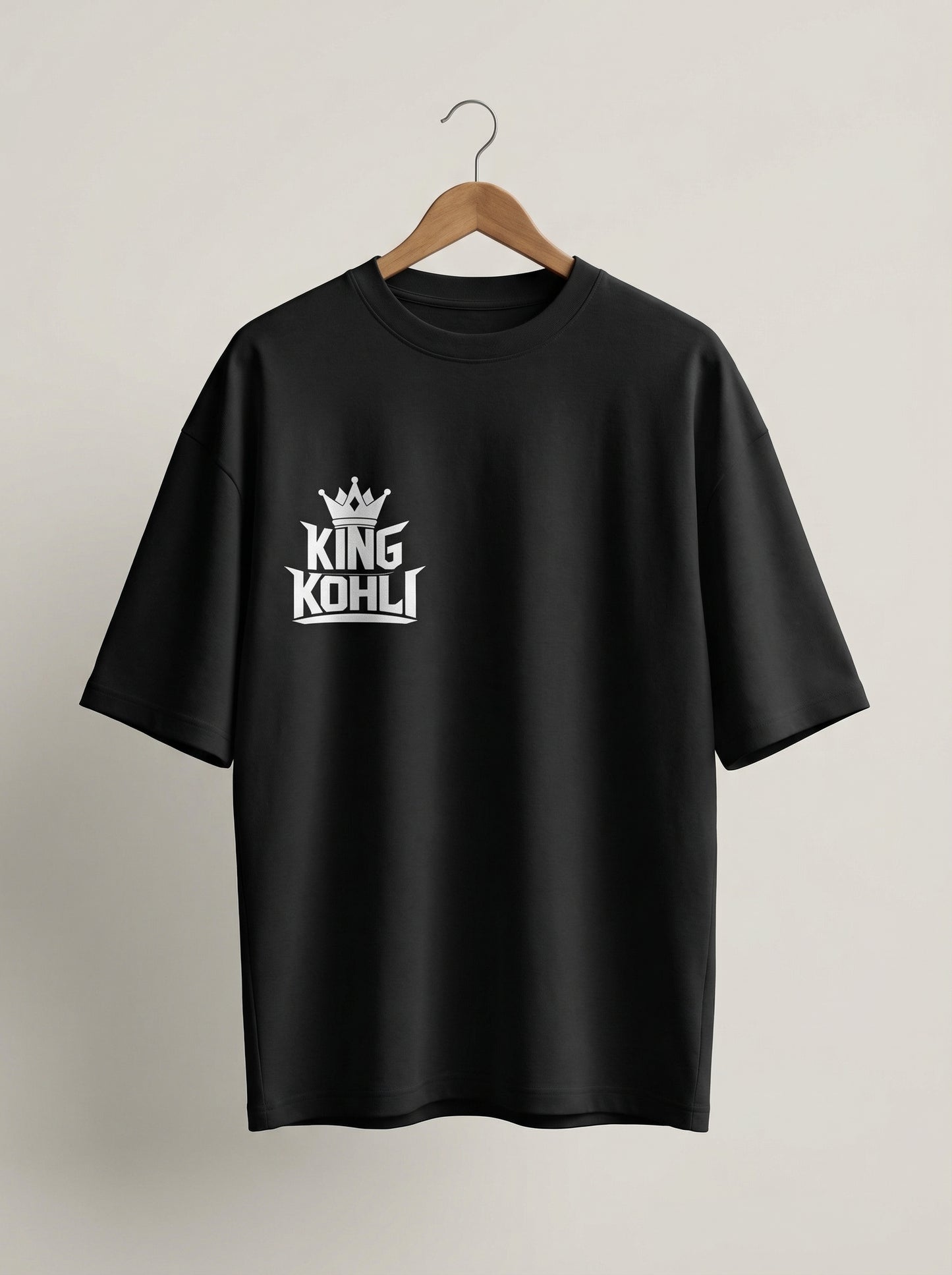 “King Kohli” Minimal Crown Logo T-Shirt – Classic Streetwear
