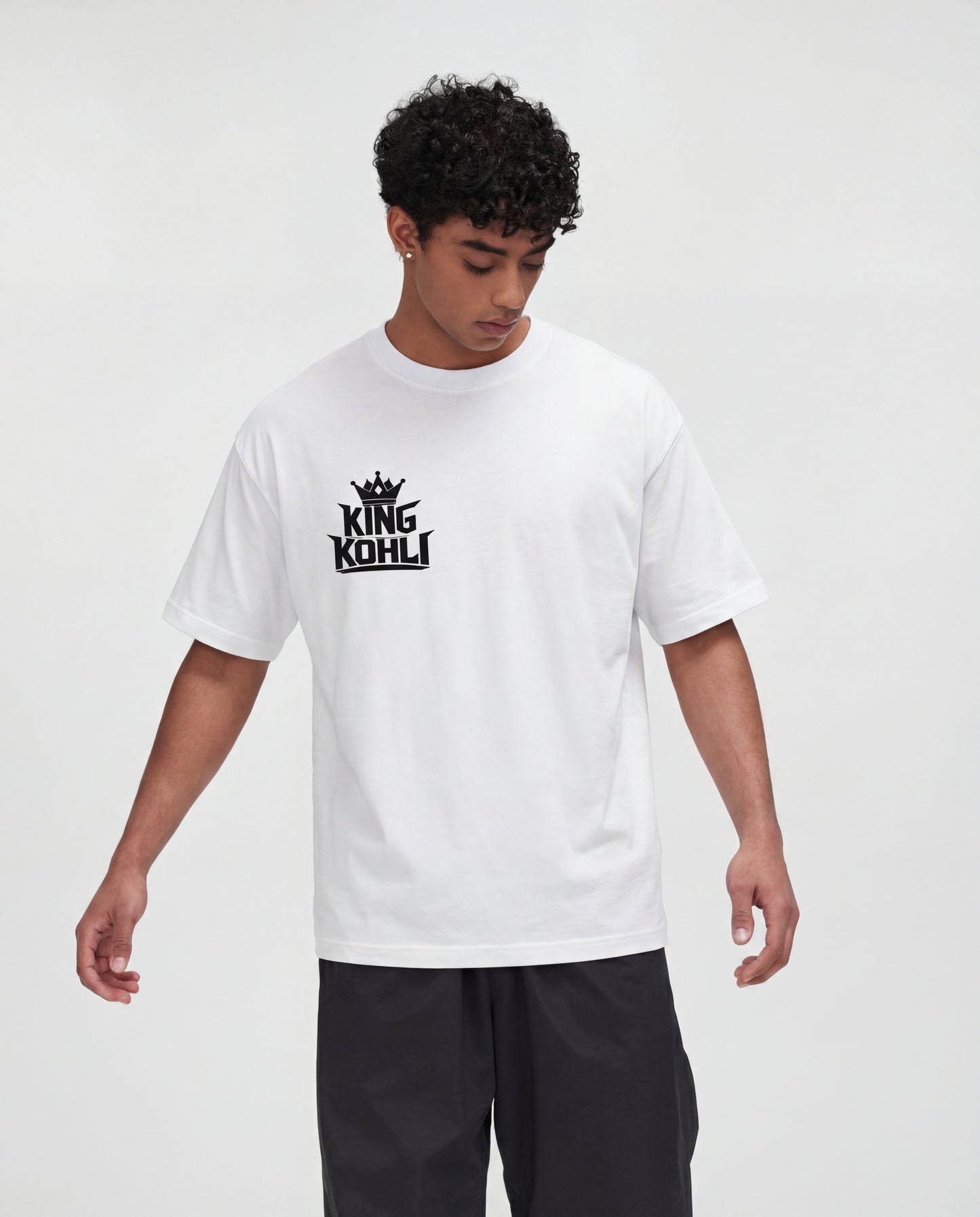 “King Kohli” Minimal Crown Logo T-Shirt – Classic Streetwear