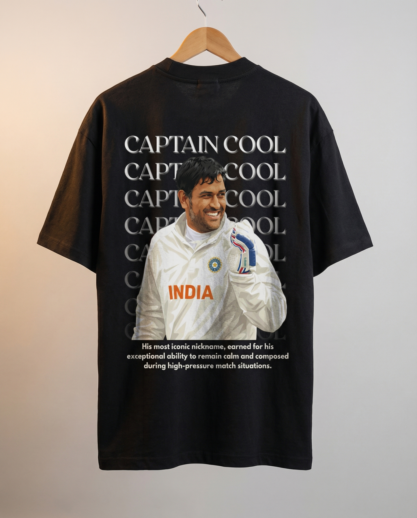 Captain Cool Legacy – MS Dhoni India Oversized T-Shirt