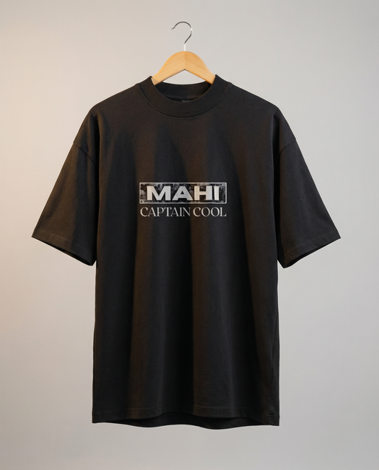 Mahi – Captain Cool Minimal Graphic Oversized T-Shirt