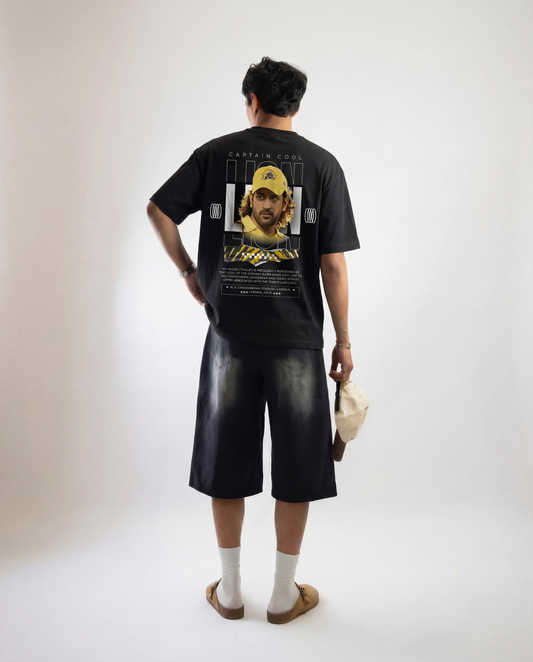 Captain Cool Lion – MS Dhoni Graphic Oversized T-Shirt