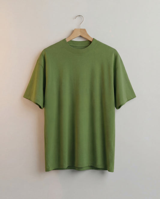 Plane Olive Green Oversized T-Shirt – Premium Cotton Heavyweight Essential