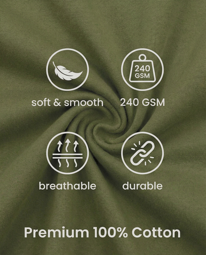 Plane Olive Green Oversized T-Shirt – Premium Cotton Heavyweight Essential