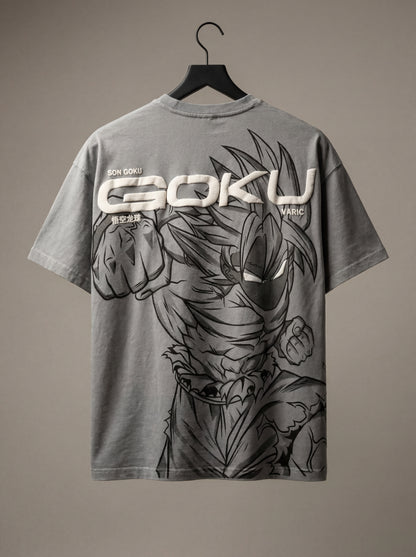 A Goku Acid Wash Puff Oversized Tee