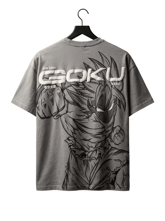 A Goku Acid Wash Puff Oversized Tee