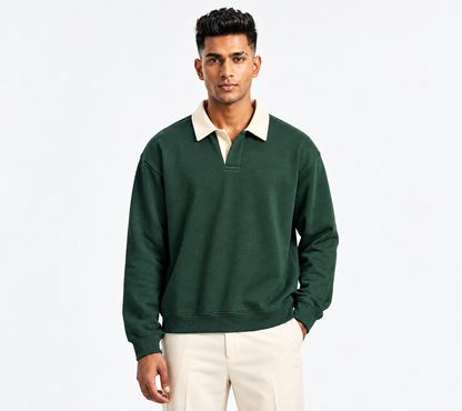 Forest Green Polo Sweatshirt