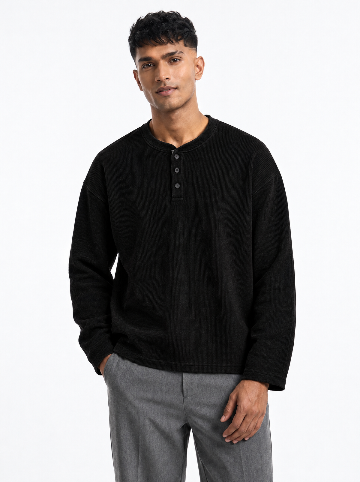 Black Henley Tee