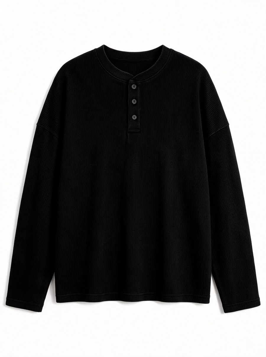 Black Henley Tee