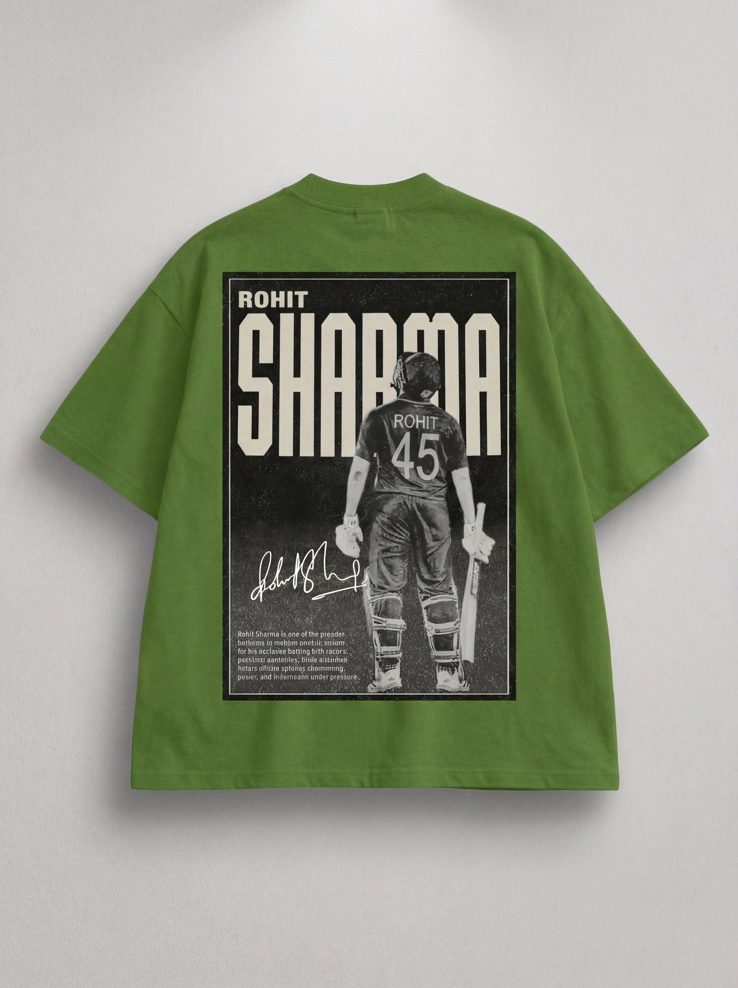 Rohit Sharma Oversized  T-Shirt – Signature Back Print Streetwear Tee